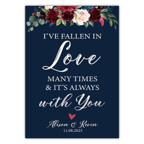 I've Fallen In Love Sign - Navy