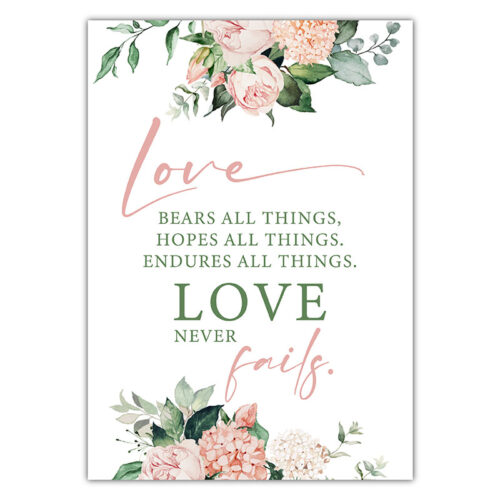Love Bears All Things Sign - Pink