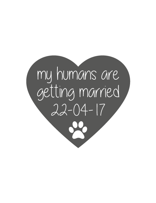 Save The Date Sign - Charcoal Dog Heart