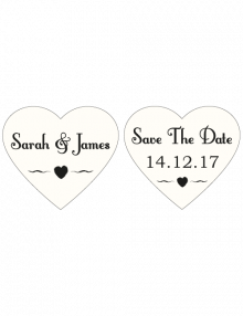 Save The Date Signs - Two Ivory Hearts
