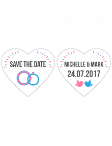 Save The Date Signs - Two Ring Hearts