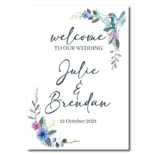 Welcome Sign - Chalk Birds
