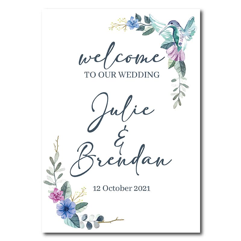 Welcome Sign - Chalk Birds