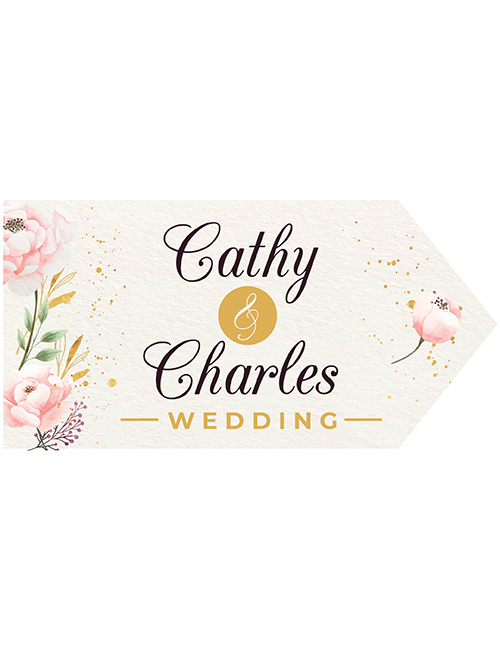 Wedding Road Sign - Flowers