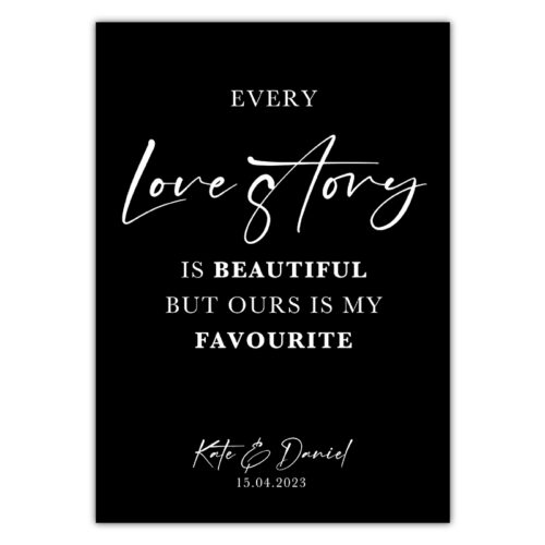 Love Story Sign - Charcoal