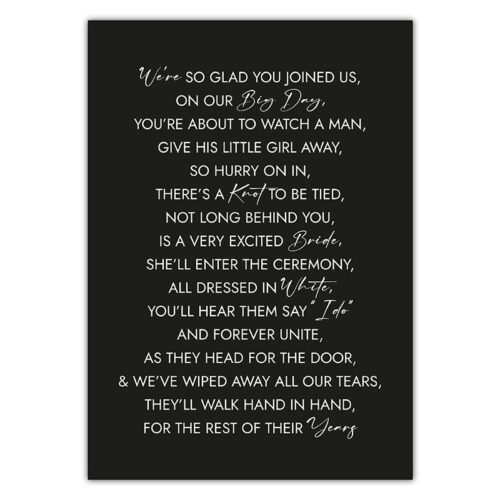 Our Big Day Sign - Charcoal