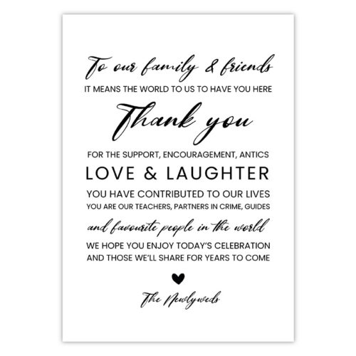 To Our Family & Friends Sign