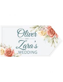 Wedding Road Sign - Light Floral