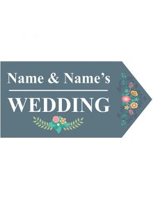 Wedding Road Sign - Colour Floral