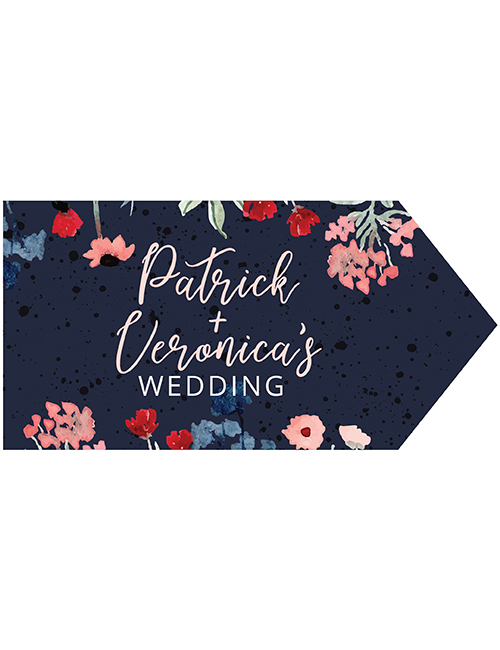 Wedding Road Sign - Dark Floral