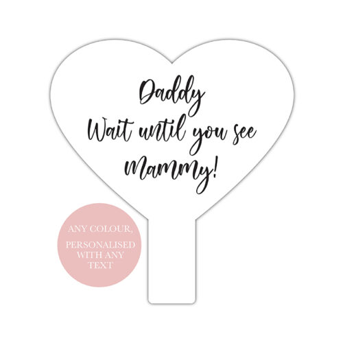Wedding Sign - Heart Paddle Sign Teal