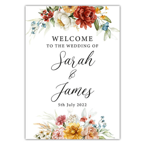 Welcome Sign - Yellow Flowers
