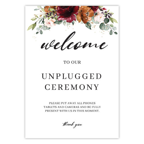 Unplugged Ceremony Sign