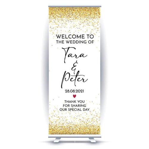 Wedding Pull Up Banner - Glitter