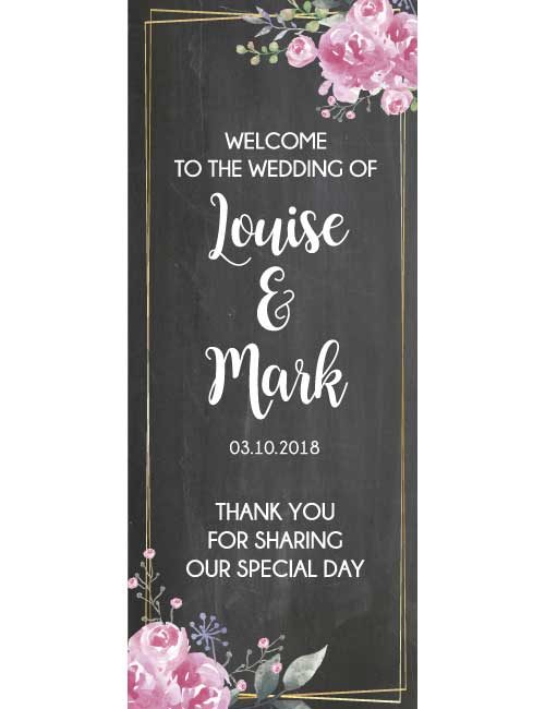 Wedding Roll Up Banner Charcoal Background Big Day Signs