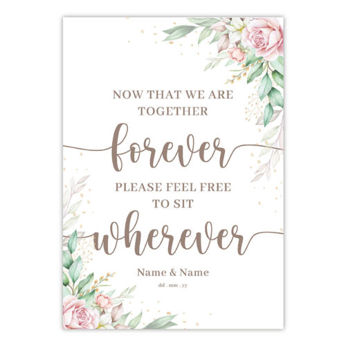 Sit Wherever Sign - Floral