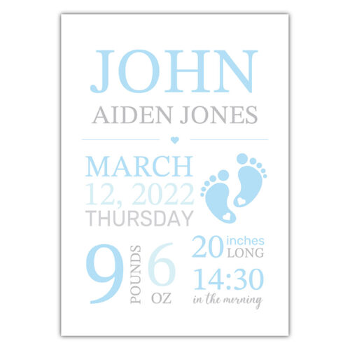 Baby Blue Footprint - Bedroom Wall Sign