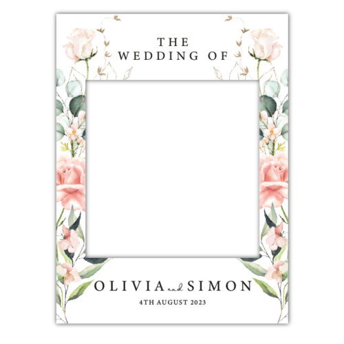 Wedding Frame - Black & Pink Rose