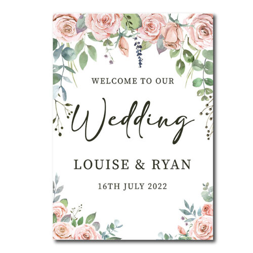 Welcome Sign -  Pink Rose