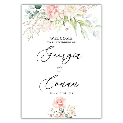 Welcome Sign - Dusky Pink