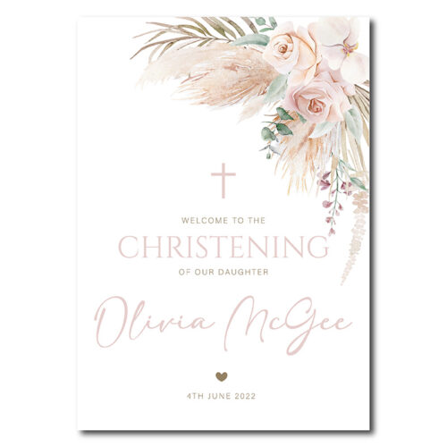 Christening Welcome Sign -  Boho
