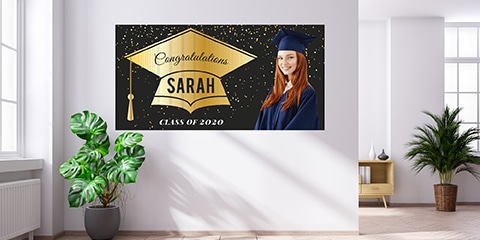 Graduation Banner Gold
