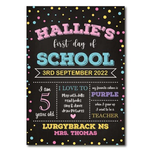 First Day Of School Sign - Girl