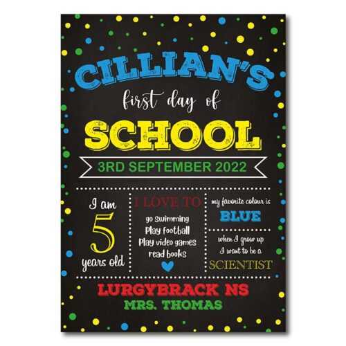 First Day Of School Sign - Boy