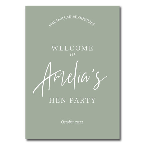 Hen Welcome sign Sage Green