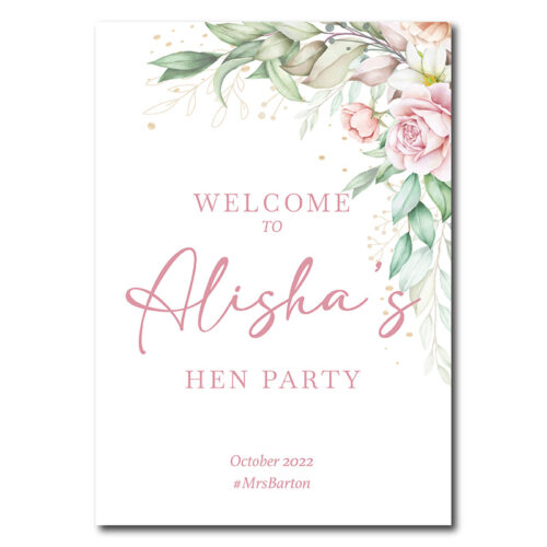 Floral hen party sign