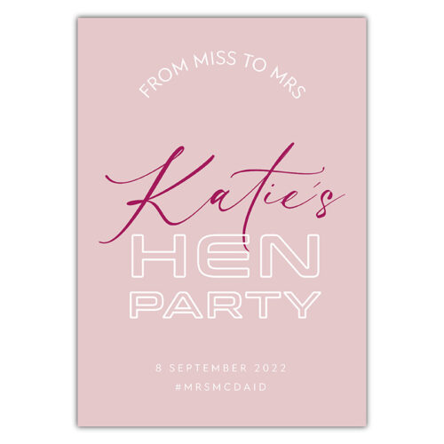 Hen Party Sign - Blush