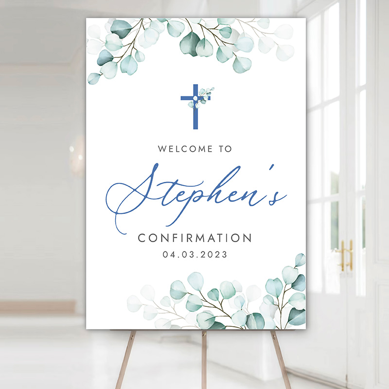 Confirmation Party Sign - Blue - Image 2