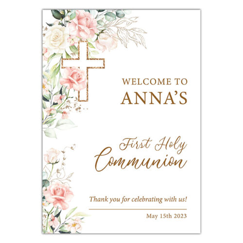 Communion Party Sign - Dusky Pink