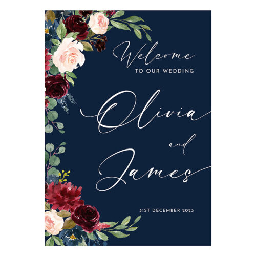 Welcome Sign - Burgundy