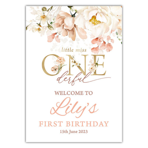 Onederful Birthday -  Blush Pink Floral Boho