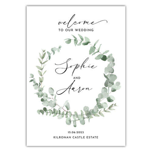 Welcome Sign - Eucalyptus Wreath