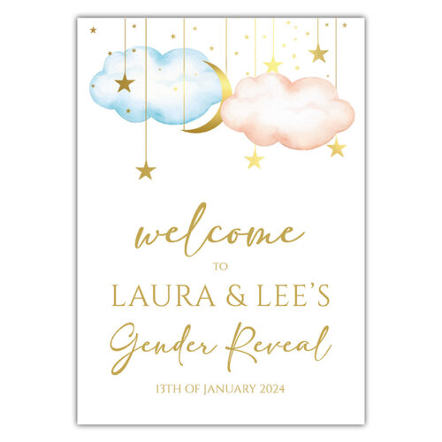 Gender Reveal Welcome Sign - Cloud