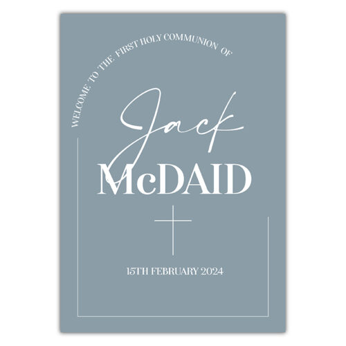 Communion Party Sign - Modern Classic Blue