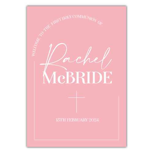 Communion Party Sign - Modern Blush Pink