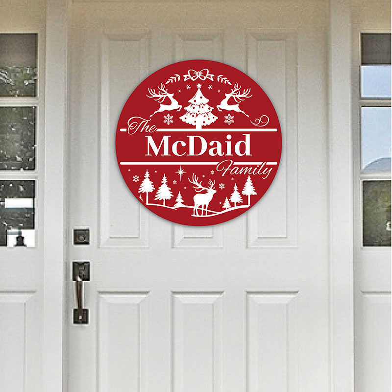 Family Reindeer Door Sign - Image 2