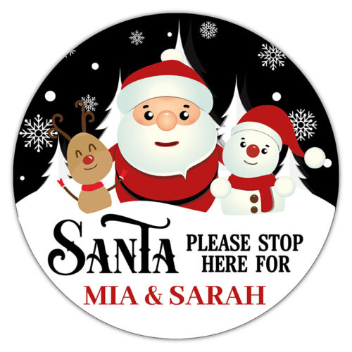 Santa Stop Here Red Door Sign