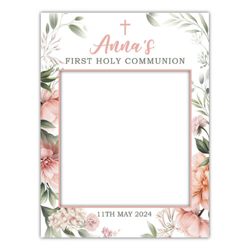 Holy Communion Frame - Pink Rose