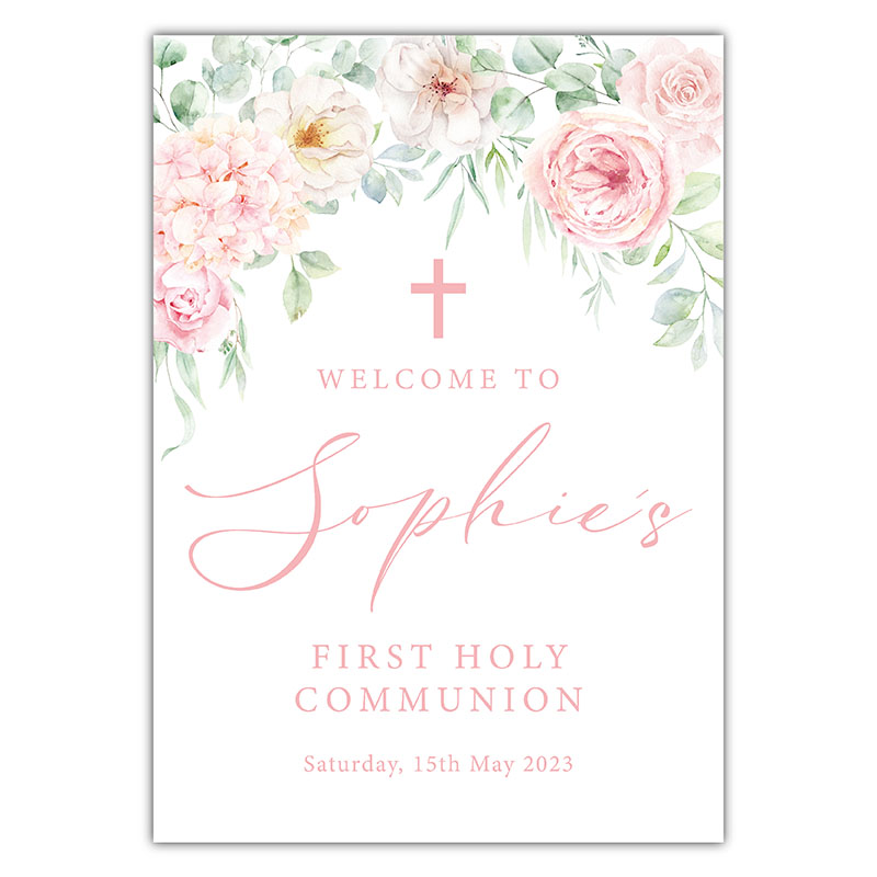 Communion Welcome Sign - Pink