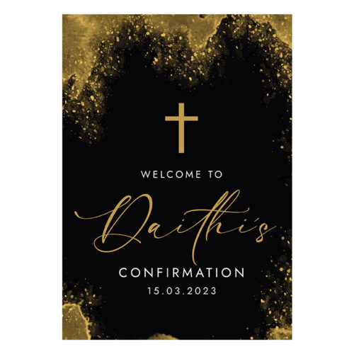 Confirmation Welcome Sign - Black & Gold