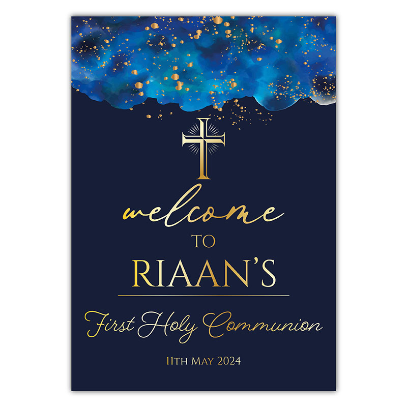 Communion / Confirmation Welcome Sign - Navy - Image 2