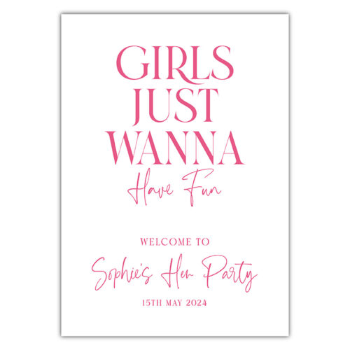 Hen Party Sign - Girls Just Wanna Have Fun