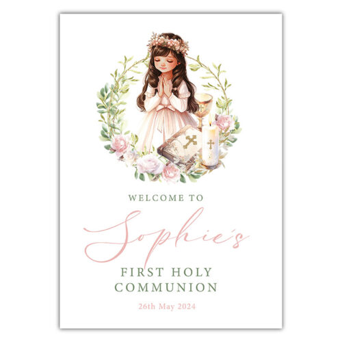 Communion Welcome Sign - Flower Crown