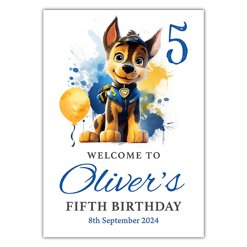 Birthday Welcome - The Police Pup