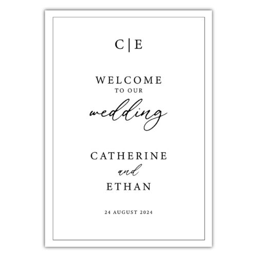 Welcome Sign - Minimalist Monogram