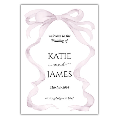 Welcome Sign - Pink Bow